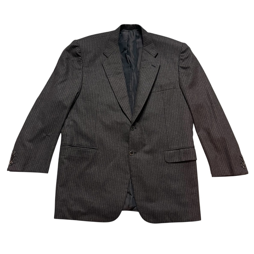 Vintage Brioni Mens Brown Striped Wool/Cashmere Blend Traiano Blazer- Size 46R